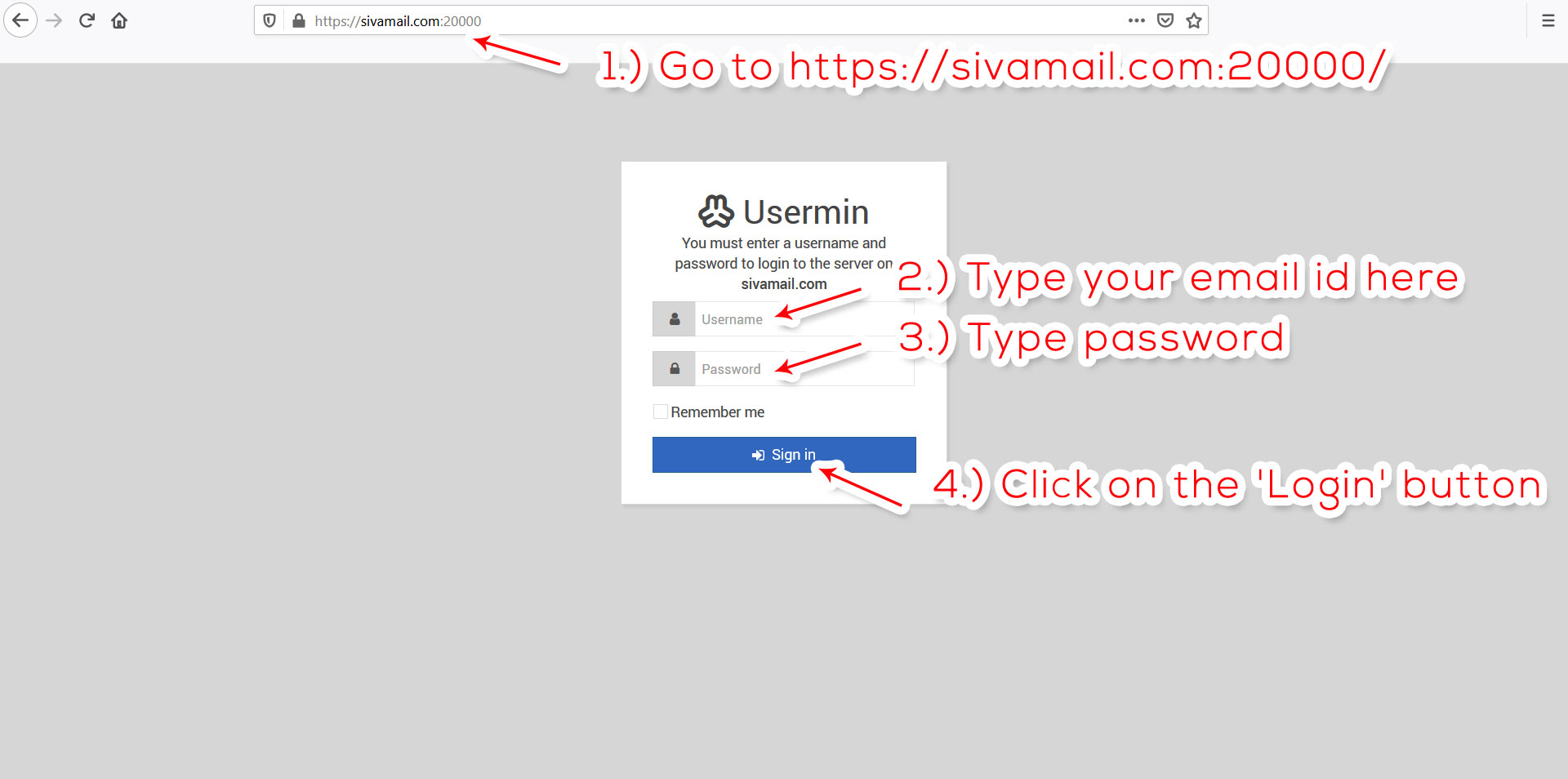 How to login to sivamail.com?