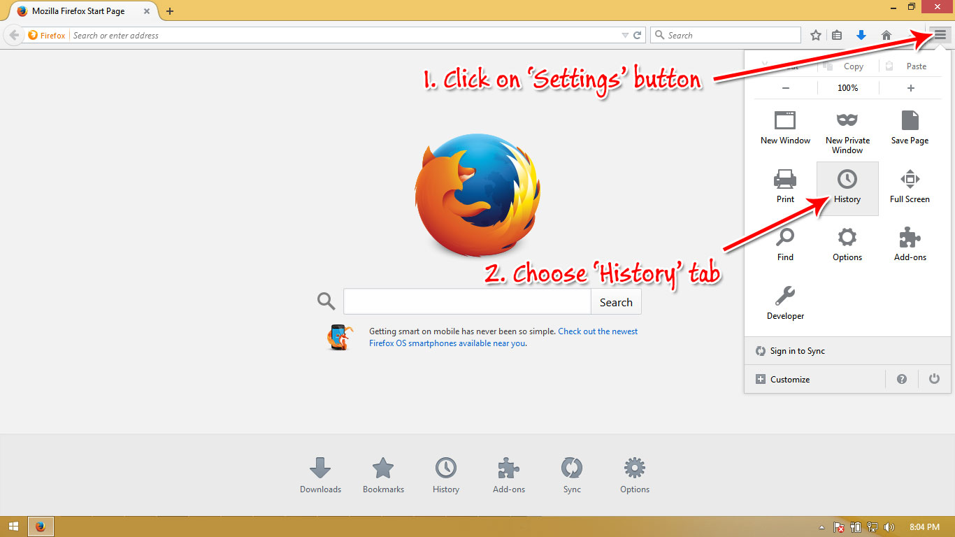 Firefox cache step 1